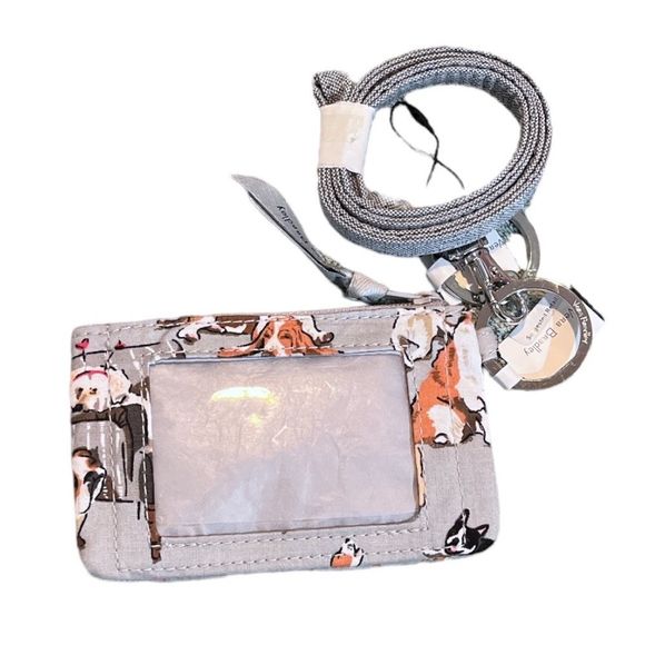 Vera Bradley Dog Show Zip ID and Lanyard Gray - Picture 2 of 6